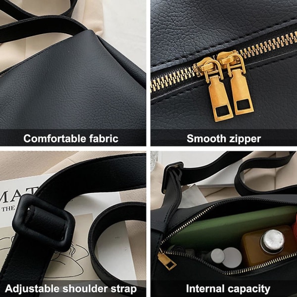 Populär Temperament Armpit Bag Fashion Enkel Damväska Pendlare En-axlad Pu Läder Väska creamy white