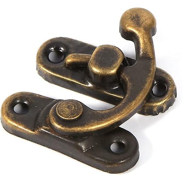 12 st Antik Vänster/Höger Spännehake Hasp Horn Spänne Med Skruv Spänne Väska Diy (Vänster-Mörk Brons)