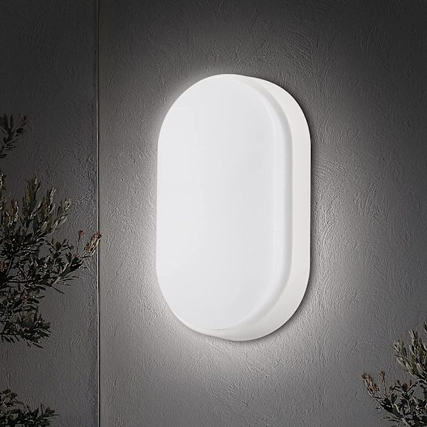 20w Led Bulkhead Væglampe Oval, vandtæt Ip66, 2000lm 6000k Kold Hvid