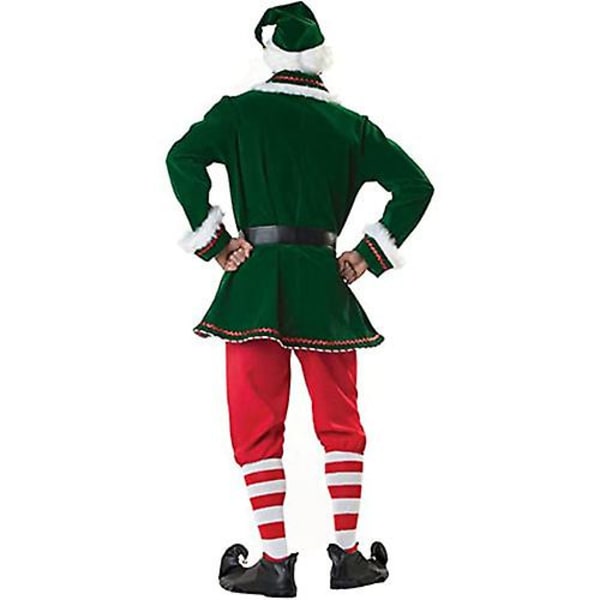 Herr Elf Jultomte Jultomte Kostym Deluxe Set Cosplay Dräkt M