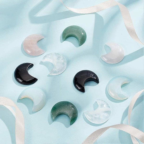 10 stk. Månesten Cabochons 5 Stilarter til DIY Håndværk Smykker