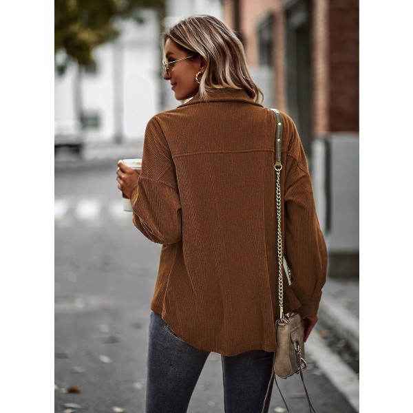 Dam Temperament Rock 2023 Vår Och Höst Allt Med Mode Casual Slim Damkläder brown L