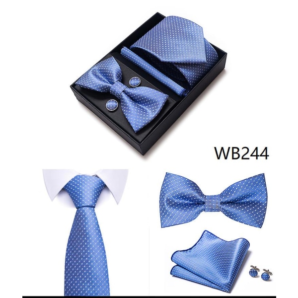 Herr slips fluga kostym presentförpackning 6-delad kostym slipsrem Business formell bröllopsslips WB244