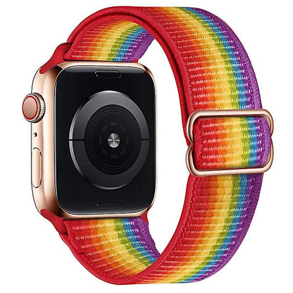 Stretchig klockarmband Kompatibel med Apple Watch Band 45mm 44mm 42mm Bekvämt Justerbart Sportband För Iwatch Serie 7 6 5 4 Se 3 2 1 Kvinnor Män AA004 38mm 40mm 41mm