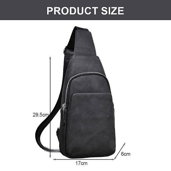 Herr Slung Bröstväska - Mode Casual Axel Bröstväska - PU Läder Herrväska black