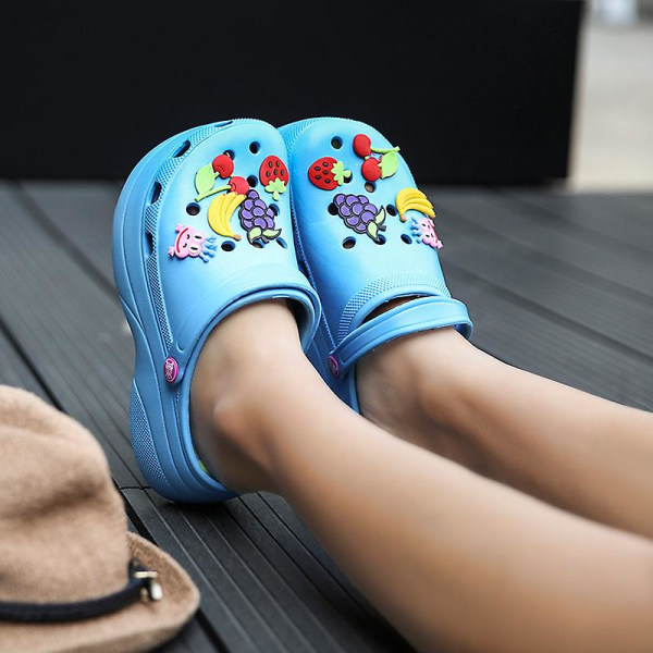 Damtofflor Strandtofflor Mode Sandaler Utomhus Inomhus Halkfria Skor 033 Blue EU 40
