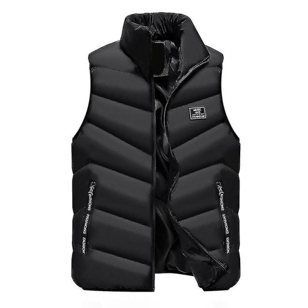 Herre Vinter Vest Lynlås Stå Krave Dunjakke Herre Overtøj Ærmeløs Herre Vest 4XL Red