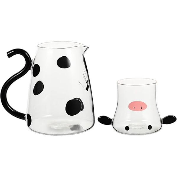 Frugt Krus Te Krus 1 Stk. Glas Ko-formede Glasvandflasker Genanvendelig Mælkeboble Te Juice Iskaffe (550 ml)