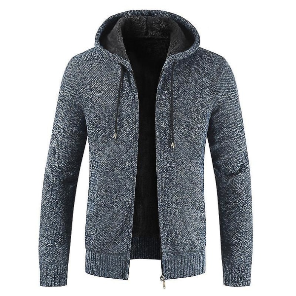 Miesten rento neulehuppari vetoketjulla, fleecevuorella, pitkähihainen collegepaita, lämmin talvella 2XL Dark Grey