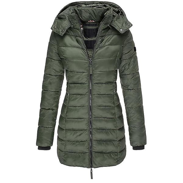 Vintervarme bomullsjakker, middels lengde, hette, slank stil, tykke, løse, stilige jakker 2XL Red