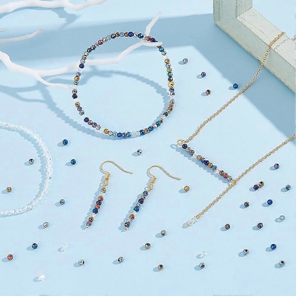 15 säiettä 3mm kristallihiottuja lasihelmiä Rondelle-kristallihelmiä Välihelmiä DIY-korujen valmistukseen Kaulakoru Rannekoru Korvakoru Käsityökoristeet
