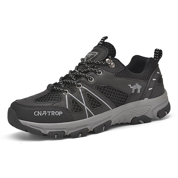 Vandrestøvler til mænd og kvinder - Lavt snørebånd - Sneakers til udendørs vandreture, trekking og gåture 3Dt899 Black EU 43