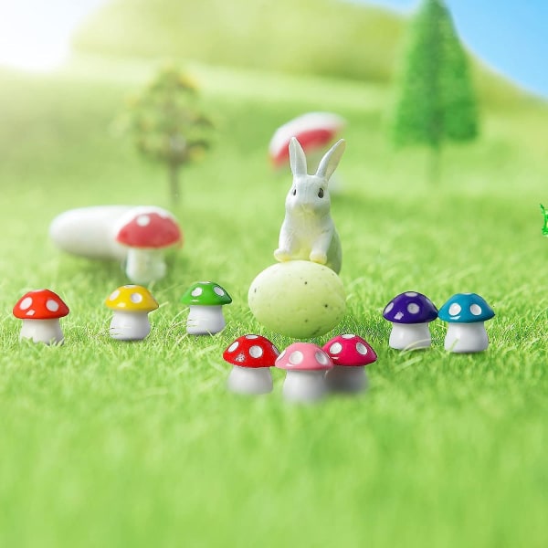 160 st små svampar minifigurer miniatyr söt färgglad svamp inomhus utomhus staty dekor dekoration