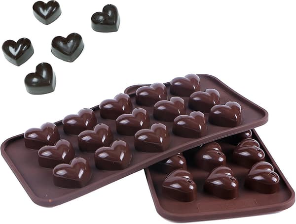 Hjerteform, Silikone Hjerteformede Slik Chokoladeforme 15 Hulrum Hjertebakker