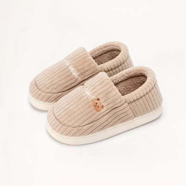 Søde Bjørn Plys Sko til Kvinder, Fuzzy Varme Slip-On Indendørs Anti-Slip Sko, Soveværelsessko grey EU36 37