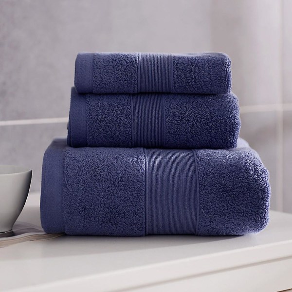 100% Bomull 6-delt Badehåndklesett | 2 Badehåndklær, 2 Håndklær, 2 Vaskekluter Myke og Absorberende Blue