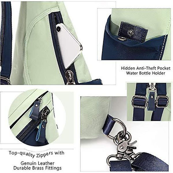 Canvas Sling Bag Liten Crossbody Ryggsäck Axel Väska Casual Dagryggsäck För Män Kvinnor A3