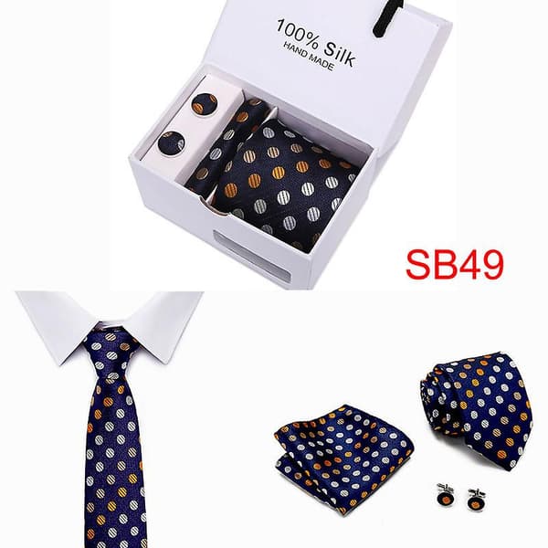 Herre Slips Spot Gaveæske 5 Dele Sæt Slips Business Formel Bryllupsslips B49