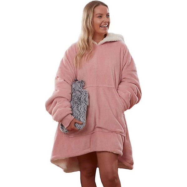 Huvtröja med ultra mjuk Sherpa-foder Varm mysig filt Pink