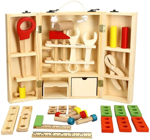 Træ Simulation DIY Værktøjskasse Pædagogisk Byggelegetøj til Børn