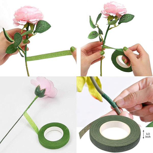 3 Ruller Blomstertape Blomsterbuket Indpakning Klæbende Vandtæt Tape Til Bryllupsbuket Stilk Indpakning Håndværksprojekter DIY Håndarbejde Kranse, Guirlander Og