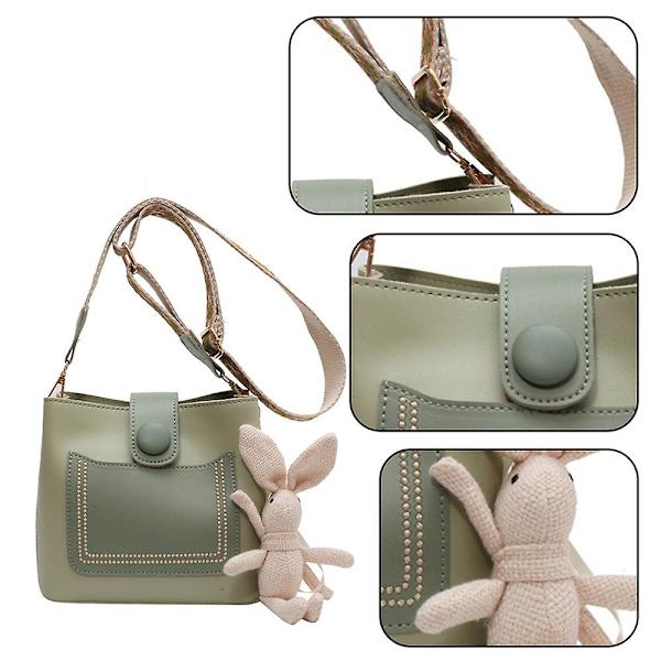 Ny Pu Tote Bag Mode Handväska Axelväska Joker Retro Slung Bucket Bag green