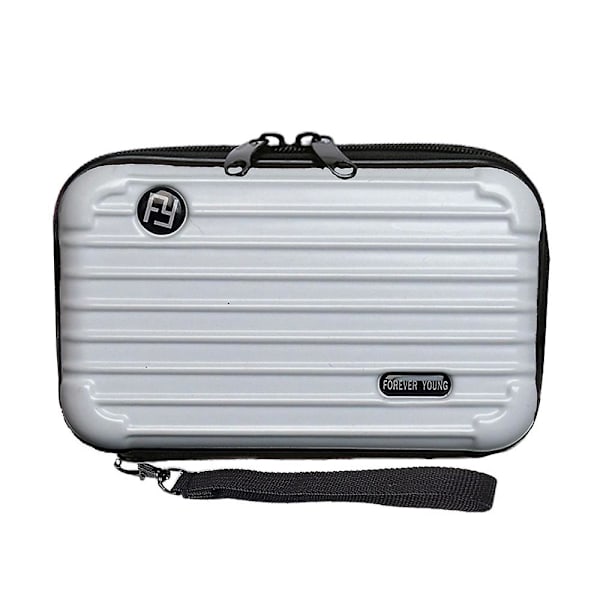 Flerfärgad multifunktionell ABS+PC 7-tums liten resväska kosmetisk väska handhållen förvaringsväska white