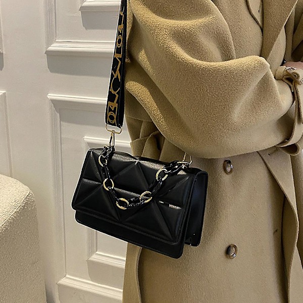 Naisten olkalaukku Vintage Keinonahkainen Klassinen Clutch Käsilaukku black