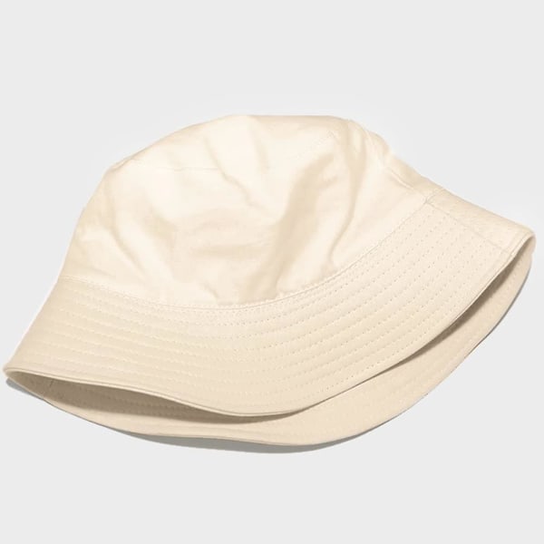 Fiskehatte til damer, solhat, strandhat, fiskerhat, sommerhat, udendørshat, foldbar og vendbar Creme farben