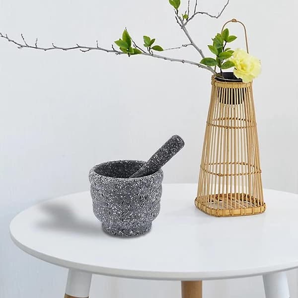 Støder og Morter Sæt til Urtehakker Guacamole Hvidløg Madlavning Køkkenredskab Multipurpose Knuser Resin Skålholder