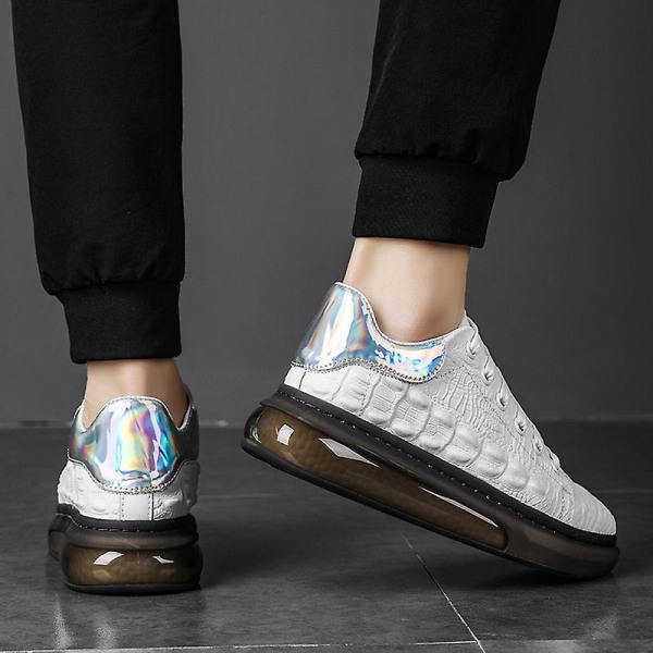 Herre Sport Løbesko To-lags Lædersko Mode Sneakers Fr6550 White EU 44
