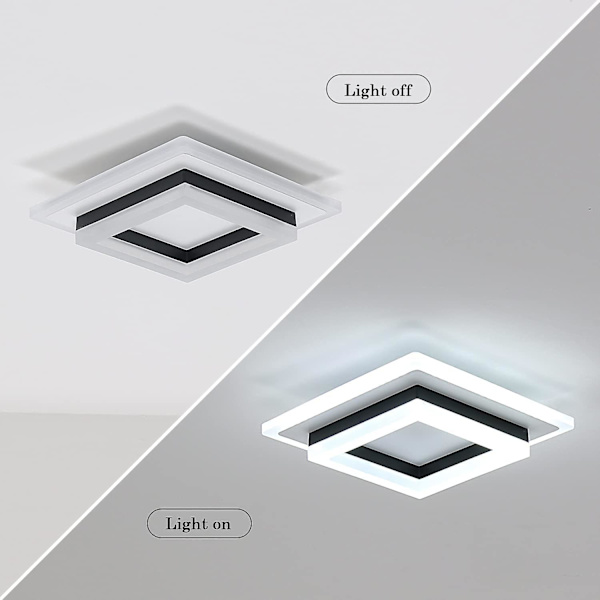 23w LED Taklampe, Akryl Taklampe, Moderne LED Taklampe Armatur For Stue, Soverom, Kjøkken, (kaldt hvitt lys)
