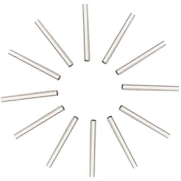200 stk. 30 mm Lange Rørperler i Rustfritt Stål, Rette Rør-charms, Glatte Metallperler for Smykkefremstilling, 2,7 mm Hull