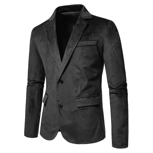 Herr Casual Blazer Jackor, Två Knappar Slim Fit Sportrock Black M