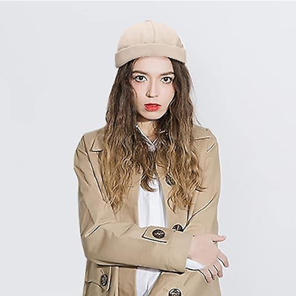 Hatt för Män och Kvinnor, Brimlös, Beanie, Skallehatt, Arbetare, Sjöman, Rullad Kant, Retro, Justerbar