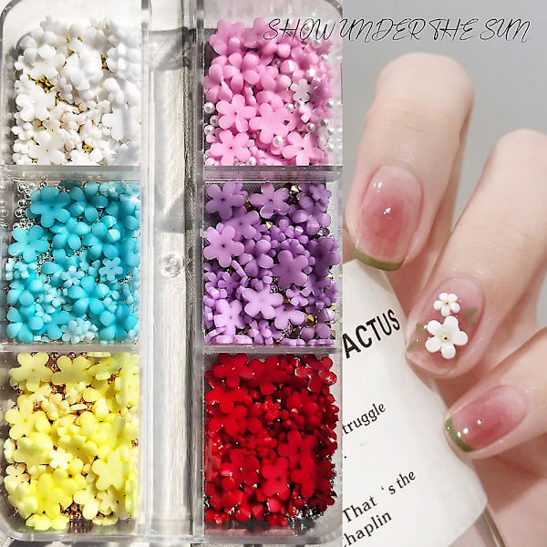 Blommig nagelkonstfärg Nagelkonsttillbehör för kvinnor barn flickor nageldekorationer style2