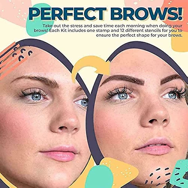 Brow Stamp Vandtæt One Step Øjenbrynsstempel Formningssæt Genanvendeligt Stylingværktøj Øjenbrynsformningssæt Til Pleje Og Tegning Af Bryn (sort) grey