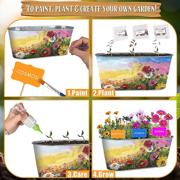 Mal og Plant Blomsterhåndværkssæt til Børn - Børnehavekits