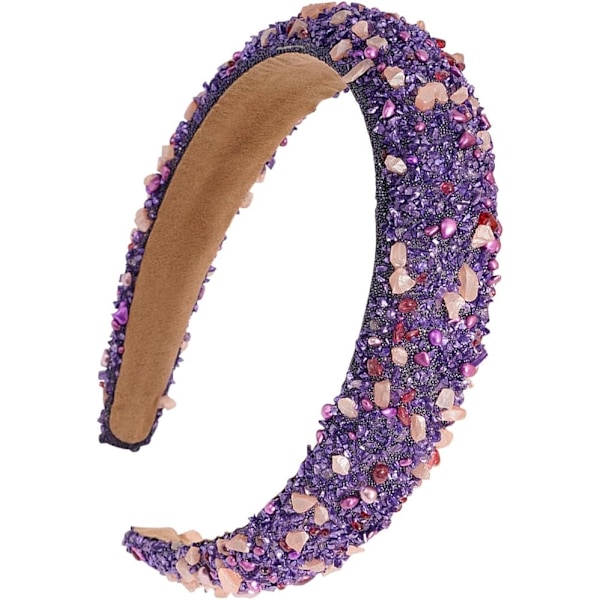 Pandebånd med smykker til kvinder, Gem Pandebånd - Glitrende bred hårbøjle | Rhinestone-pandebånd til kvinder, piger, modehovedbeklædning