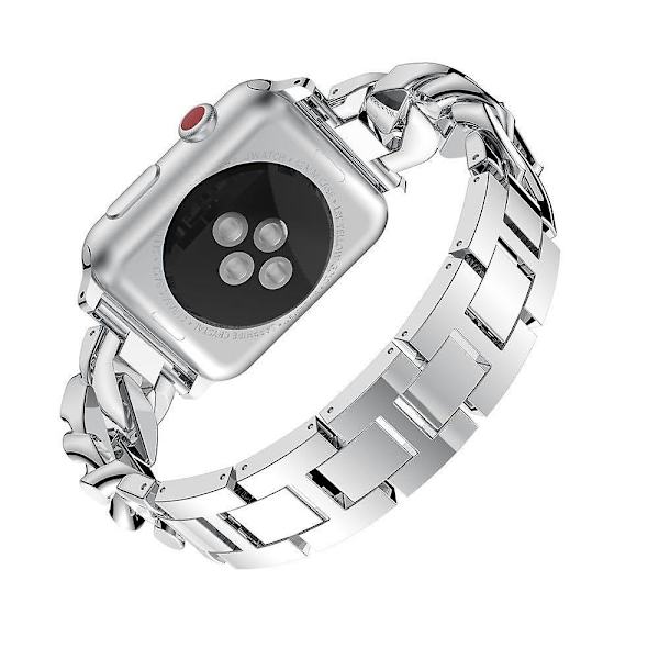 Bling-rem för Apple Watch 38 mm 40 mm 41 mm män kvinnor strasslegering länkband iwatch serie 7/6/5/4/3/2/1/se metallarmband rem (s