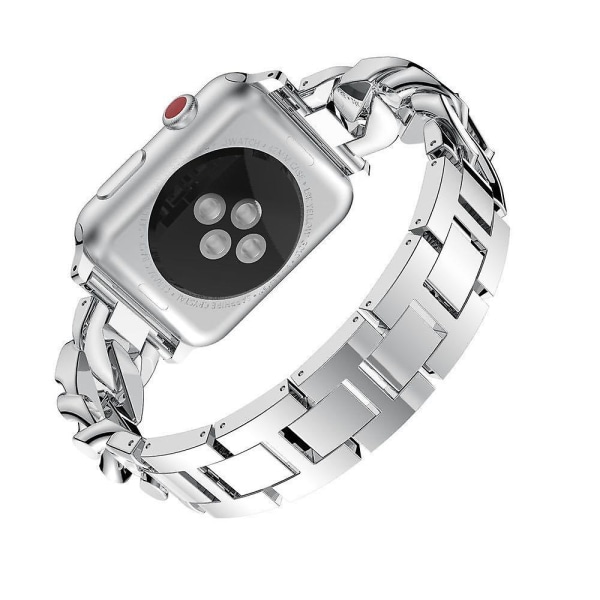 Bling-rem kompatibel för Apple Watch Band 42mm 44mm 45mm Herr Dam Rhinestone Alloy Link Band Iwatch Series 7/6/5/4/3/2/1/se Metallarmbandsrem (s