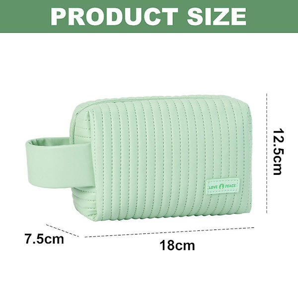 Pu Octagonal Cake Kosmetisk Väska Candy-färgad Fyrkantig Kosmetisk Väska green