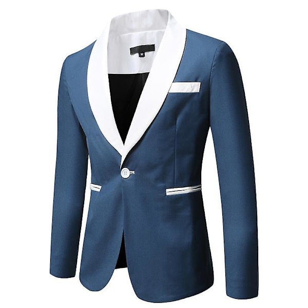 Casual blazerjakke til mænd, slim fit, stilfuld jakke Blue XL