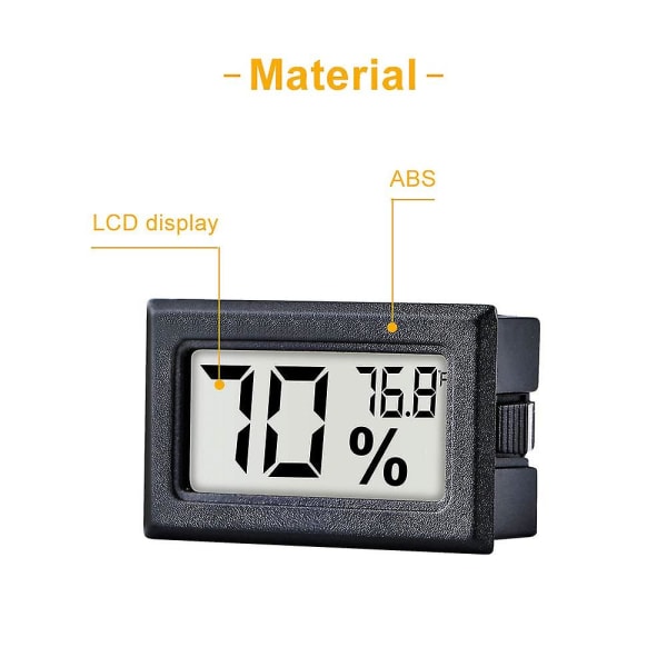 12-pack Mini Små Digitala Elektroniska Temperatur- och Fuktighetsmätare Gauge Inomhus Termometer Hygrometer Lcd-display Fahrenheit () För Humidorer, Växthus, Grön