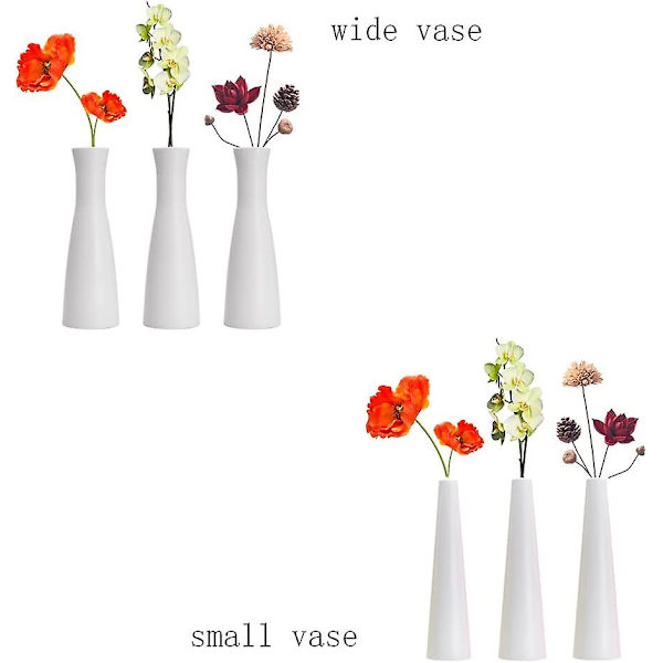 Hög konisk kompositplastvas, liten blomknoppsdekoration vas hemdekoration (litet hål)