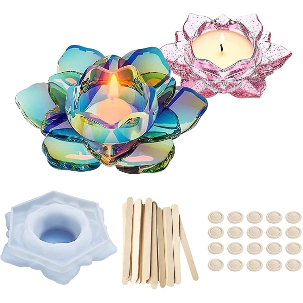 Silikonform för lotusblommor, ljusstake, epoxihartsformar, gör-det-själv-ljusstake, silikonform, smyckeskålar, förvaringsformar i harts