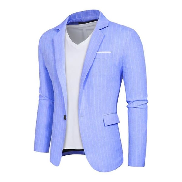 Herr Blazer Slim Fit Kavaj, Enknäppt Enknapps Kavaj Blue L