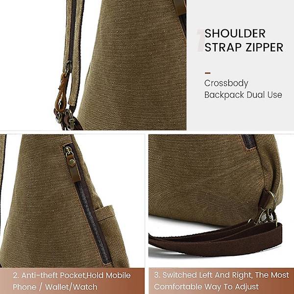 Canvas Axelväska - Liten Messenger Bag Axel Fritidsryggsäck Män Och Kvinnor brown