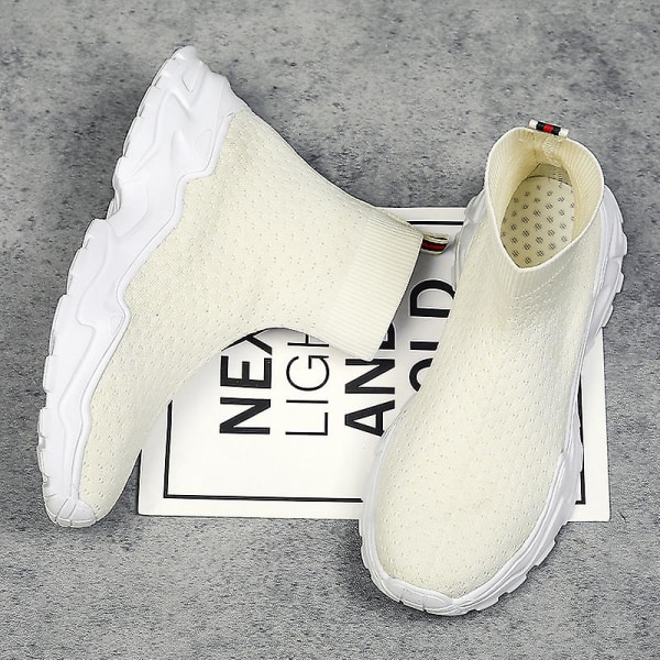 Sneakers til mænd og kvinder - Åndbare løbesko, moderigtige sportsko Nk08 Beige EU 43