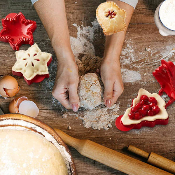 3 st julhandpajmålar, degpressficka pajformar för bakning